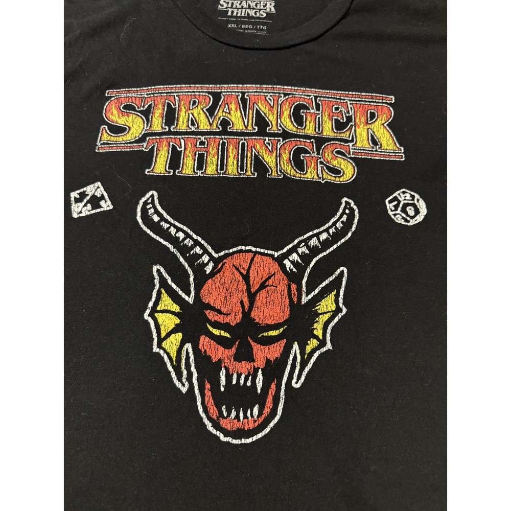 STRANGER THINGS DEMON SHIRT MEN'S 2XL BLACK HELLFIRE CLUB NETFLIX ELEVEN